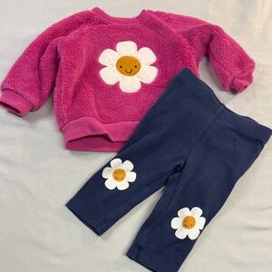 Pekkle - 2 piece 3 month set - Pink Fuzzy Baby Sweater and matching leggings
